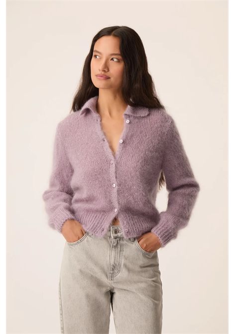 Des Petits Hauts Women's Chloe Chardon Pastel Purple Kid Mohair Cardigan Des Petits Hauts |  | 1H26002603270
